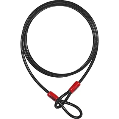 Image of ABUS Cobra 8 loop cable steel coated with plastic security for bicycle and motorbike accessories 2.5 metres long, mm thick, black