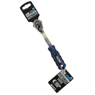 Image of US PRO INDUSTRIAL 3/8&quot; dr 90T Ratchet with Straight Handle Grip 4219