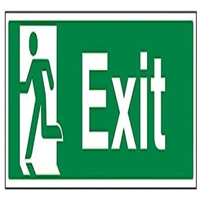 Image of V Safety Final Exit Man Left Sign 450mm x 150mm 1mm Rigid Plastic