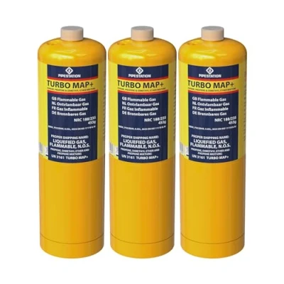 Image of 3x MAPP Map Plus 435g Bottle Disposable Gas Cylinder plumbers torch jet burner