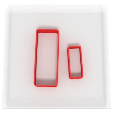 Image of Custom Cutters Rectangle Shaped Mini/Small Plastic Cutter for Baking, Fondant, Clay, Pastry, Icing, Jewellery (3CM + 5CM) v2