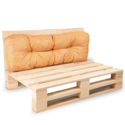 Image of bananair Pallet Cushions Outdoor Water Repellent &amp; UV Resistant Fabric Highly Comfortable Foam Padded Garden Furniture (Backrest Cushion 120x40 cm, Orange)