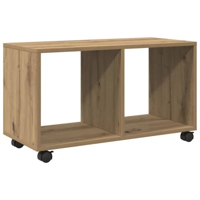 Image of vidaXL Rolling Mobile Filing Cabinet Artisian Oak Engineered Wood, 72x33x42.5 cm Home Office/Bedroom/Living Room/Kitchen