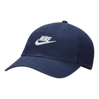 Image of NIKE FB5368 410 U NK Club Cap CB FUT WSH L Hat Unisex Adult Midnight Navy/White Size S/M