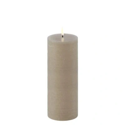 Image of Uyuni Lighting LED Pillar Candle Sandstone Taupe Diameter 8 x 20 cm