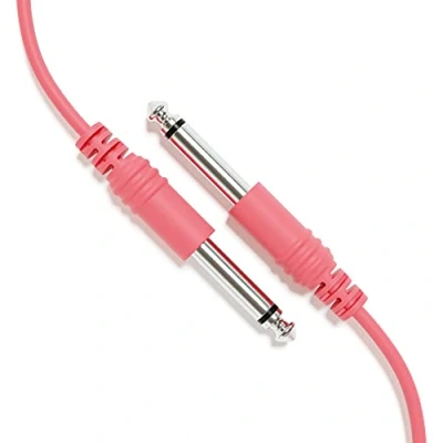 Image of ExcelValley 1 Pack Mono Patch Cables TS 6.35mm to Eurorack Synth [Peach 200cm 79&quot;]