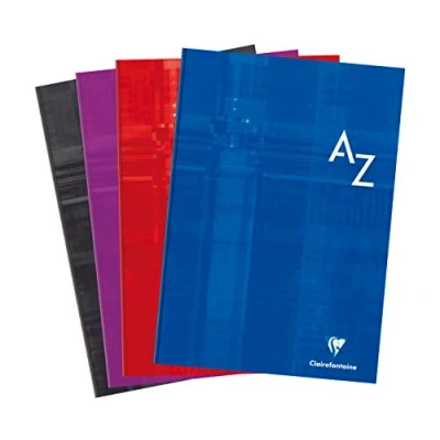 Image of Clairefontaine 9049C Lot de 5 Répertoires Brochures Rembordés Rigides A4 21x29,7 cm 192 Pages Petits Carreaux Papier Blanc 90 g Couverture Carte Pelliculée Couleurs Aléatoires