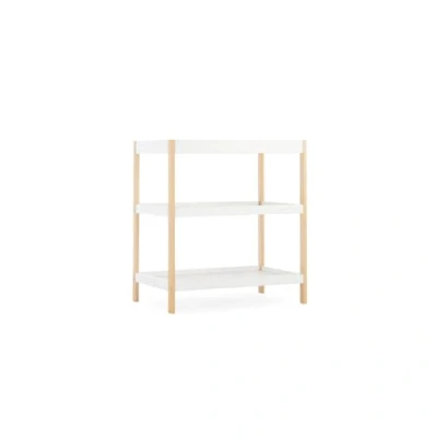 Image of CuddleCo Nola Baby Changing Table with 2 Shelves Trendy Station open storage space Nursery Furniture White &amp; Natural