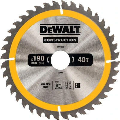 Image of DEWALT DT1945 QZ Hoja para construcción 190x30mm 40T (AC)