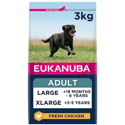 Image of Eukanuba Complete Dry Dog Food for Adult Large and Giant Breeds with Fresh Chicken 3 kg