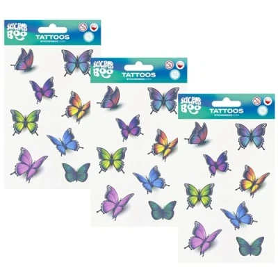 Image of Children&#039;s Tattoo Set, Washable Tattoos (Butterflies)