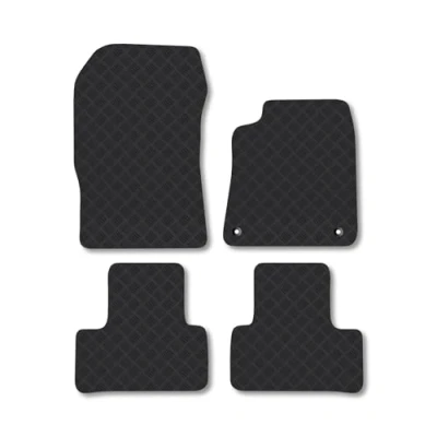 Image of Rubber Car Mats Compatible with DS4 (2021 ) Tailored Fit Floor Set Accessory Black Custom 4 Pieces Clips Anti Slip Backing, Heavy Duty &amp; Waterproof