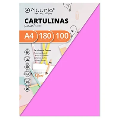 Image of Pack of 100 Pink Cardstock A4 Size 180 g