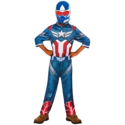 Image of Rubies Official Brave New World Captain America Child Costume, Kids Fancy Dress, Size 7 8 Years