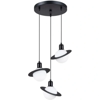 Image of Hyperion Decorative 3 Light Cluster Pendant Ceiling Black