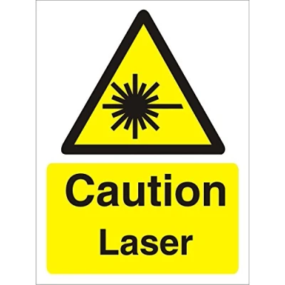 Image of Seco Caution Laser Sign, 150mm x 200mm Self Adhesive Vinyl