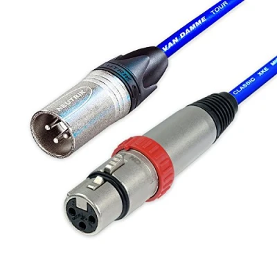 Image of Switched Neutrik XLR to Cables. Van Damme Balanced Cable. NC3FXS Mic Leads (40m, Black)