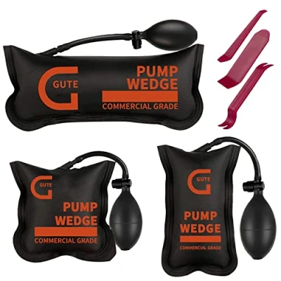 Image of Gute Car Air Wedge Pump Up Bag,Air Alignment Tool,Installation Auto Repair Inflatable Shim Cushioned Powerful Hand Tools,Hand Precise and Leveling for Home Use (3 Pack)