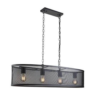 Image of Fishnet 4 Light Bar Pendant Mesh Matt Black, E27