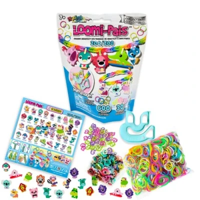 Image of RAINBOW Loom Bandai Collectibles Jewellery Crafts Packets Bracelet Maker Kit for Boys and Girls Make Accessories with Band Charms, Rubber, Loomi Pals Zoo