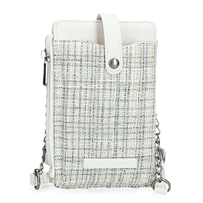 Image of Pepe Jeans Oana Shoulder Bag White 9,5x16,5 cm Polyester with Synthetic Leather details