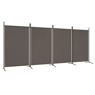 Image of vidaXL 4 Panel Room Divider Anthracite Versatile Fabric Screen for Privacy and Sunlight Blocking Foldable Easy to Store Partition
