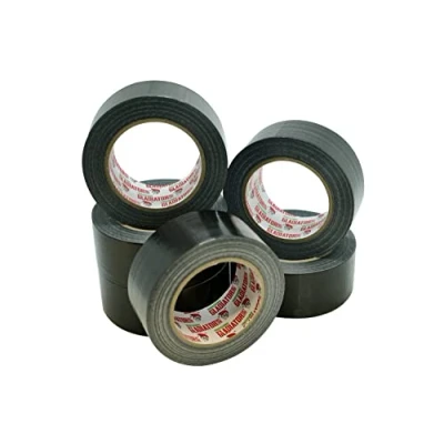 Image of PACKnSELL (2 pack) Gladiator® Black Premium Heavy Duty Duct Cloth Waterproof Gaffer Gaffa Tape 48MM X 50M