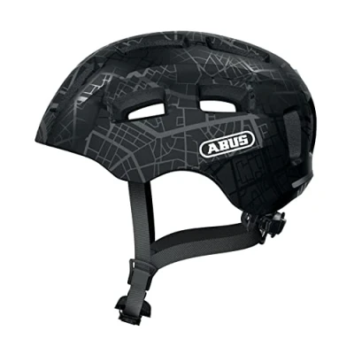 Image of ABUS Youn I 2.0 bike helmet with light for children, teenagers and young adults girls boys black, size M