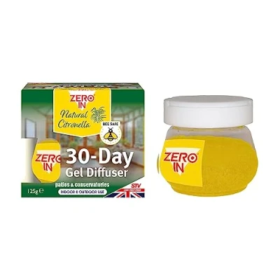 Image of Zero In 30 Day Gel Diffuser, Natural Citronella, Mosquito Repeller, Indoor and Outdoor Use, Bee Safe, Travel Size