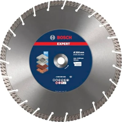 Image of Bosch 1x EXPERT Multi Material Diamond Cutting Disc (for concrete, Reinforced Ø 300 mm, Professional Accessory Table Circular Saw, Petrol Saw)