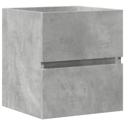 Image of vidaXL sink cabinet vanity unit bathroom storage organizer concrete grey engineered wood cupboard space saving wall mounted 41x38.5x45 cm