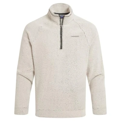 Image of Craghoppers Men&#039;s Karlton Half Zip Fleece Pullover Perfect for Outdoors, Walking, Hiking &amp; Camping White