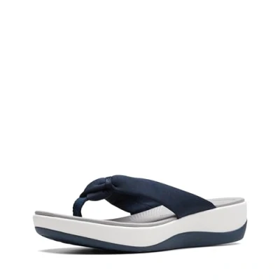 Image of Clarks Women&#039;s Arla Glison Platform, Blue Fabric, 6 UK