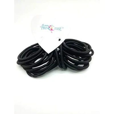 Image of Set of 36 Thick 4 mm Elastic Hair Ties, School Uniform Bands Ponytail Holders Bobbles for Women Girls Ties (Black)