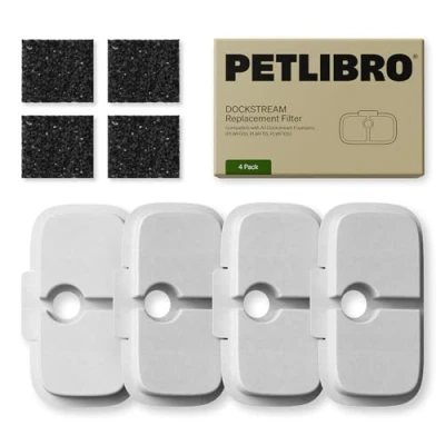 Image of PETLIBRO Replacement Filter, Cat Water Filter for Dockstream Fountains, Suit PLWF115, PLWF105, PLWF005, Subscribe Option Available (4 Pack)