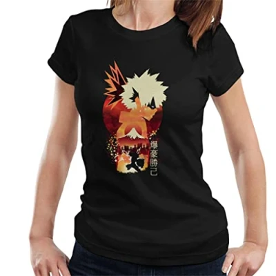 Image of Cloud City 7 My Hero Academia Katsuki Bakugo Women&#039;s T Shirt Black