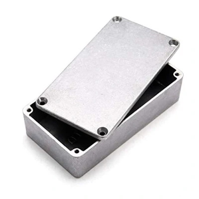 Image of Enclosure Electronics MASO 1590XX 145(L) x 121(W) 39(H) mm IP54 Aluminium Project box Case Outdoor/External Power junction Complete With Connector