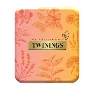Image of Twinings Premium Pocket Tea Tin(Orange) 4 Envelopes Stocking Filler, Secret Santa, Christmas Gifts &amp; Travel Size Tin Selection under £10