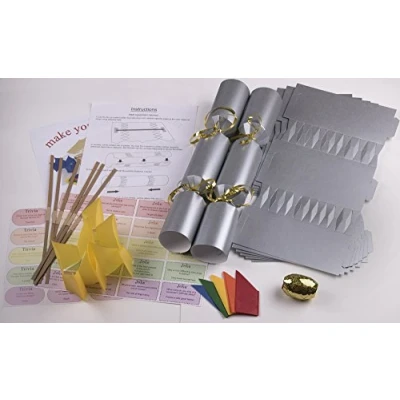 Image of Jesters 10 X Make your own Large (14 / 35cm) Christmas cracker kits Silver