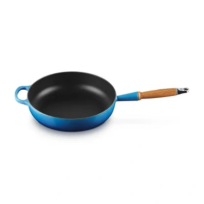 Image of Le Creuset Skillet Signature Azure ø 28 cm / 3.6 Liter enamelled non stick coating