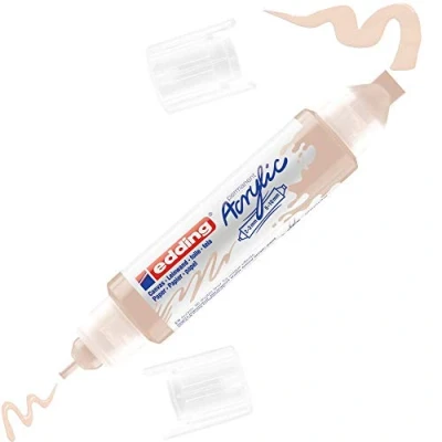 Image of edding 5400 acrylic 3D double liner beige 1 colour tube 2 nozzles 3,5 10mm paint for canvas, painting boards and wood waterproof acrylics in artist quality colours