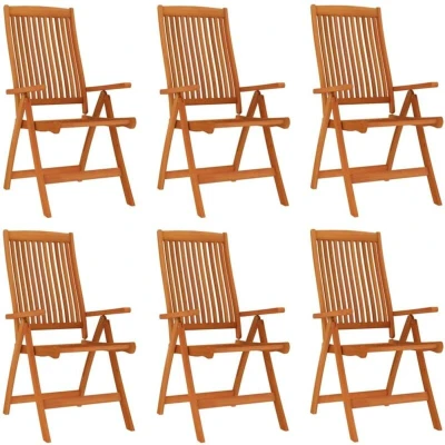 Image of Folding Garden Chairs 6 pcs Solid Wood Eucalyptus vidaXL