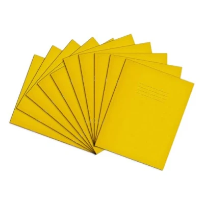 Image of Rhino A5+ Exercise Books, 80 Page / 5mm Squared Paper Notebook, 10 Pack, 9 x 7 Writing Book, Office &amp; School Stationery Supplies, Yellow