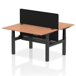 Image of Air B2B 1400x800 Adjustable 2P Bench Desk CP Beech/Black + Screen
