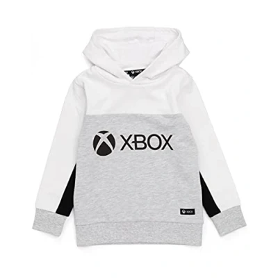 Image of Xbox Hoodie For Boys &amp; Girls Kids White Grey Game Console Logo Hooded Sweatshirt Childrens Gamers Jacket Clothing Merchandise 10 11 Years