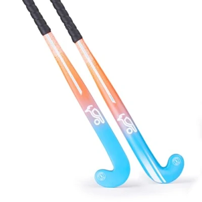 Image of Kookaburra Unisex Youth Strike Junior Hockey Stick, Orange/Blue, 35 Light EU