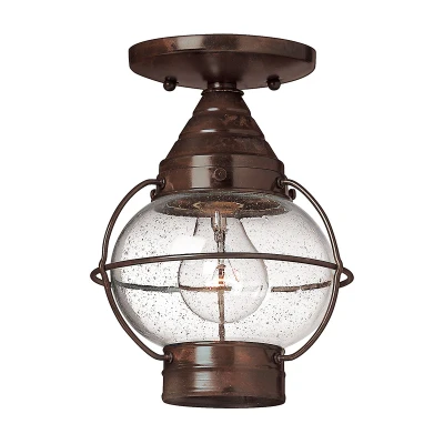 Image of Cape Cod 1 Light Outdoor Flush Ceiling Lantern Sienna Bronze, E27