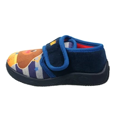 Image of WILLIAM LAMB Boys Blue Cbeebies Hey Duggee Hook and Loop Comfort Slipper UK 8 Infant