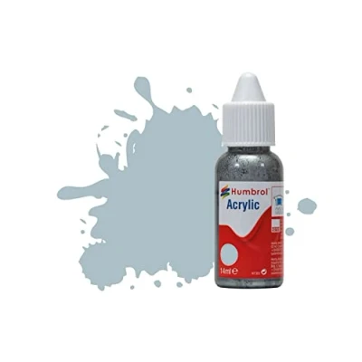 Image of Humbrol Model Paint DB0127 No 127 US Ghost Grey Satin (14ml), Acrylic Paints for Models, Plastic, Metal, Wood, Glass, Ceramics and More, Touch Up Hobby Bottle Craft Kits