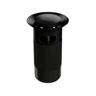 Image of iflo Top Fix Basin Waste Slotted Matt Black Finish PDT 000732